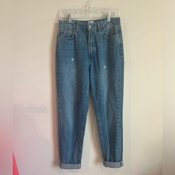 BDG Urban Outfitters Mom Jeans Women 28 Blue Distressed High Rise Relaxed Spring - Picture 3 of 11